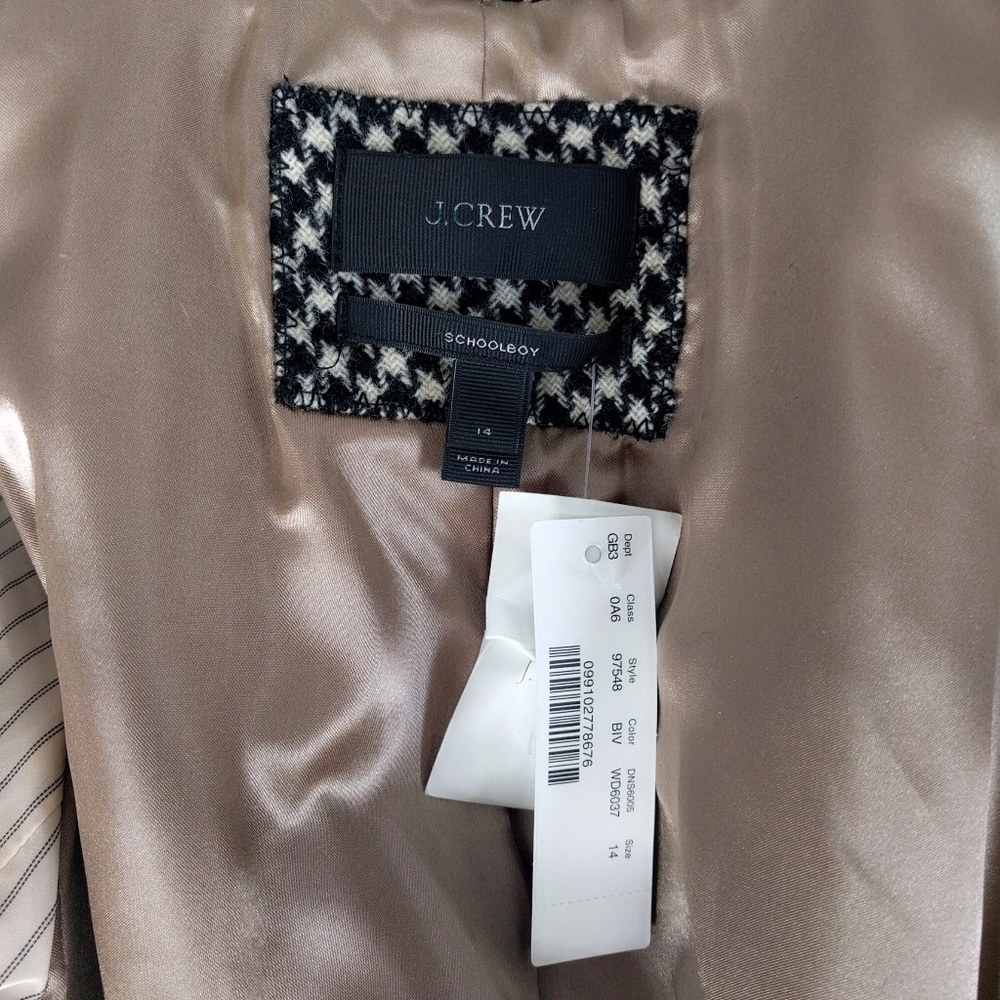 HP❤️ J. Crew Houndstooth Schoolboy Blazer Patch 14 - Picture 8 of 8